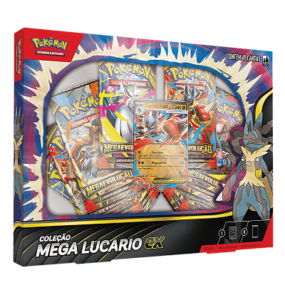 Box Pokémon Mega Lucario EX Mega Evolução - Copag