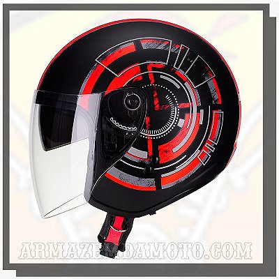 CAPACETE BIEFFE ALLEGRO OUTBACK PRETO E VEMELHO FOSCO