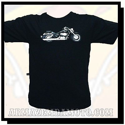 CAMISETA PRETA MOTO HONDA SHADOW CUSTOM