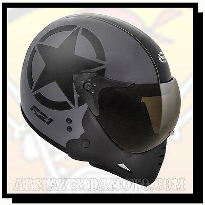 CAPACETE F-21 US ARMY CHUMBO FOSCO / PRETO FOSCO