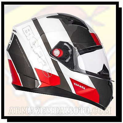 CAPACETE BIEFFE B40 SOLID BRANCO PEROLADO E VERMELHO