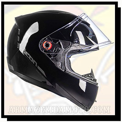 CAPACETE ICON 23 CLASSIC PRETO BRILHOSO