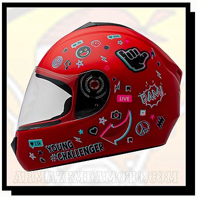 CAPACETE INFANTIL FLY YOUNG LIVE VERMELHO