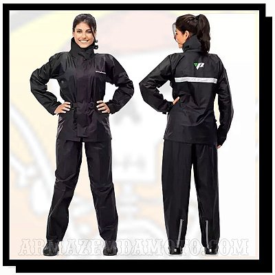 CONJUNTO EM NYLON IMPERMEÁVEL COM GOLA PANTANEIRO FEMININO