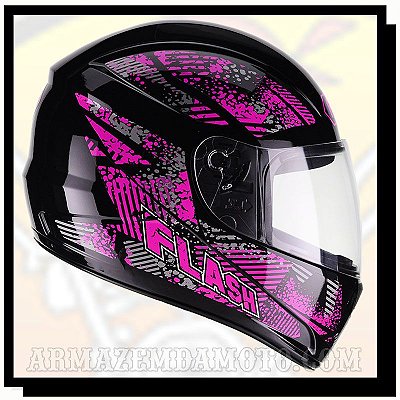 CAPACETE FLY F-9 FLASH PRETO / ROSA