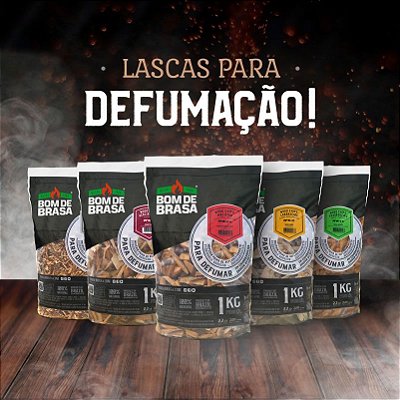 Pack Wood Chips - Lascas para Defumação Bom de Brasa - Macieira, pessegueiro, acácia negra, laranjeira, pecan