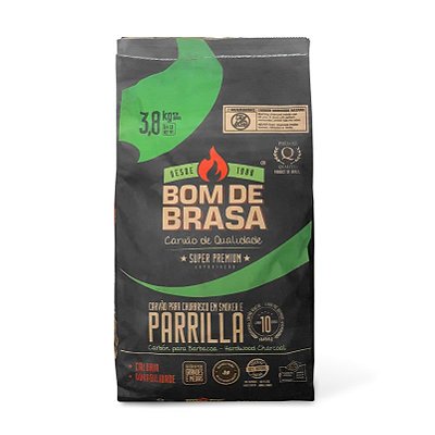 Carvão Vegetal Parrilla 3.8 kg - Super Premium - Lenha Densa
