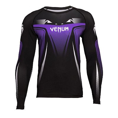 Rashguard Lycra Venum  NO GI Preto/Roxo Manga Longa