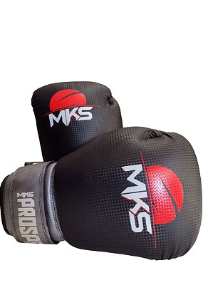 LUVA BOXE MUAY-THAI BLACK E SILVER MKS PROSPECT PTA/PRATA 12OZ