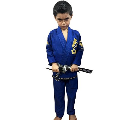 Kimono Jiu jitsu Trançado Infantil Headcoach Immortal Azul