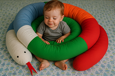 Cobra Sensorial Jubijubi com 3 M - Lycra Suplex - Sem Enchimento - Ajuda a criança a ter mais consciência corporal - Estimula o equilíbrio e a coordenação - Sensação de abraço profundo que reduz a ansiedade – colorida - Frete Grátis todo Brasil