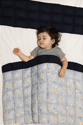 Cobertor Ponderado gravitacional – Tam P - 1,40M x 1,50M com peso, 100% algodão (quentinho) para Autismo, TDAH e insônia - Frete Grátis todo Brasil - Antialérgico - Lavável - Personalizado com peso e cor tecido