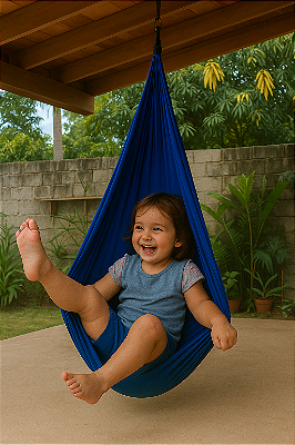 Balanço Sensorial 1,50m x 1,50m com 2 camadas de tecido, ideal para crianças com autismo e TDAH. Relaxa, melhora o equilíbrio e oferece uma experiência sensorial completa. Confortável, resistente e seguro. Frete grátis para todo o Brasil