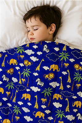Cobertor Ponderado gravitacional – Tam PP - 1,0M x 1,40M com peso, Malha (quentinho) para Autismo, TDAH e insônia - Frete Grátis todo Brasil - Antialérgico - Lavável - Personalizado com peso e cor tecido