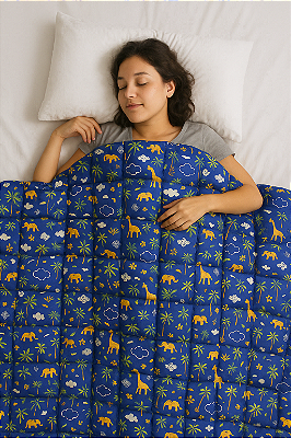 Cobertor Ponderado gravitacional – Tam casal GG - 2,0M x 2,20M com peso, Malha, (fresquinho) para Autismo, TDAH e insônia - Frete Grátis todo Brasil - Antialérgico - Lavável - Personalizado com peso e cor tecido