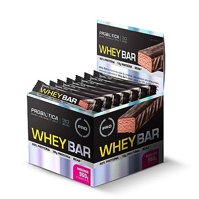 Whey Bar (Caixa com 24 unidades de 40g) - Probiótica 