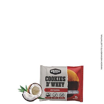 Cookie de Whey sabor Coco Tradicional 80g - Prado Protein