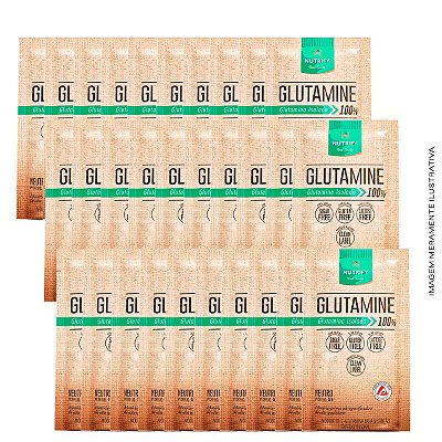 L-Glutamina Isolada Cx C/ 30 Sachês 5g cada - Nutrify