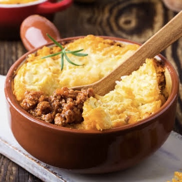 Escondidinho de patinho com purê de abóbora cabutiá e queijo 350g