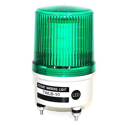 Sinalizador EMERGÊNCIA Rotativo LED+BUZZER - 220VCA - VERDE TWLB-10L2G METALTEX