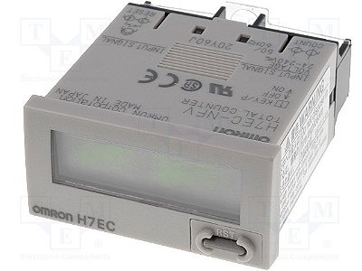 totalizador omron, display de 8 digitos, alimentação por bateria, entradas AC/DC multi voltage,  conexão por parafusso,  H7EC-NFV-B