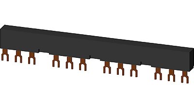 barra de interligação 3RV1915-2CB, para 4 disjuntores S00, S0,  espaçamento 55mm
