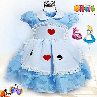 Vestido Infantil Tema Alice No Pais Das Maravilhas Gilera Fashion Loja De Roupas Infantis Para Meninas