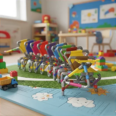 Kit Edulig Puzzle 3D Centopeia -169 peças e conexões