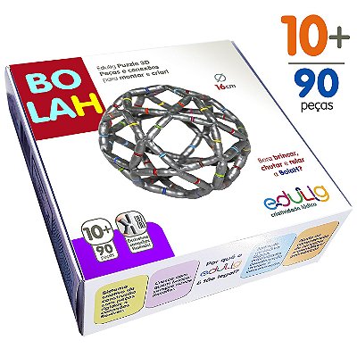 Quebra-cabeça Edulig Puzzle 3D BolaH -90 peças e conexões