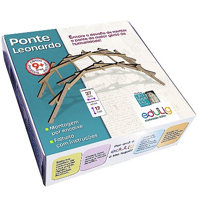 Quebra-cabeça Edulig Linha Da Vinci - Ponte Leonardo - 21 peças madeira mdf