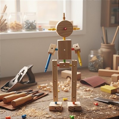 Edulig e.Mix Jeito de Robô - 47 peças em madeira e plástico