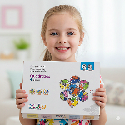 Kit Edulig Quadrados - 114 peças e conexões - 7anos