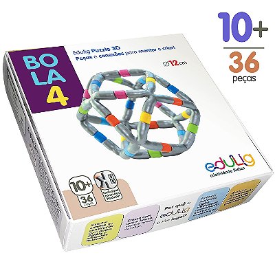 Quebra-cabeça Edulig Puzzle 3D Bola 4 - 36 peças e conexões