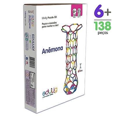 Quebra-cabeça Edulig Puzzle 3D Anêmona - 138 peças e conexões