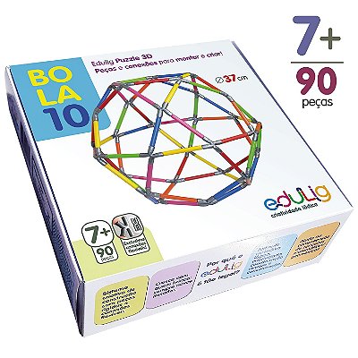 Quebra-cabeça Edulig Puzzle 3D Bola 10 - 90 peças e conexões