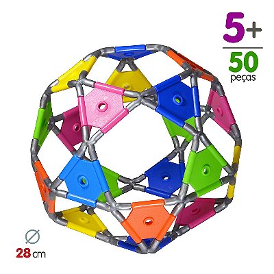 Quebra-cabeça Edulig Puzzle 3D Triângulos - 50 peças e conexões
