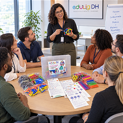 Edulig DH - Desenvolvimento Humano - Melhores Equipes - 3 Dinâmicas para até 3 Grupos - 315 peças e conexões