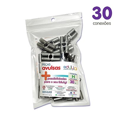 Edulig Puzzle Peças Avulsas - Conexão H Furo Maior - 30 unidades