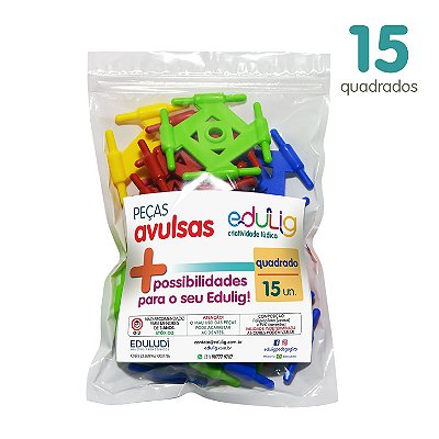 Edulig Puzzle Peças Avulsas - Quadrado - 15 unidades