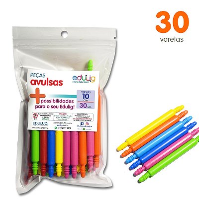 Edulig Puzzle Peças Avulsas - Vareta 10cm - 30 unidades