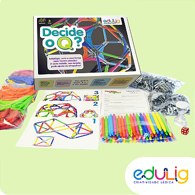Jogo Edulig Decide O Q? - 290 peças e conexões - Para até 4 jogadores - 3 níveis de dificuldade