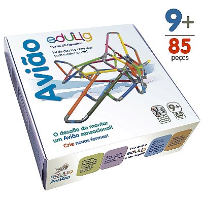 Quebra-cabeça Edulig Puzzle 3D Avião - 85 peças e conexões