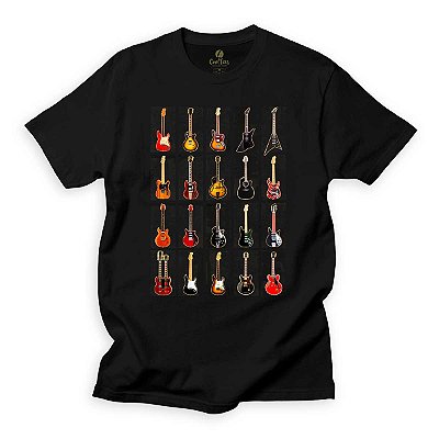 Camiseta Rock Cool Tees Guitarra Lendas do Rock