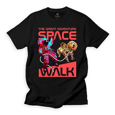 Camiseta Cool Tees Pet Lovers Astronauta Passeio Geek