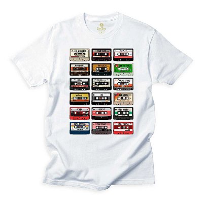 Camiseta Rock Cool Tees Musica Bandas Fitas Cassete Anos 80 Diferente