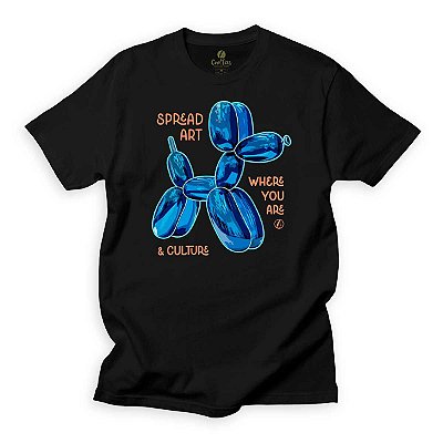 Camiseta Arte e Cultura Cool Tees Cachorro Bexiga Pop Art Inteligente