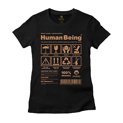 Camiseta Feminina Geek Cool Tees Etiqueta Seres Humanos