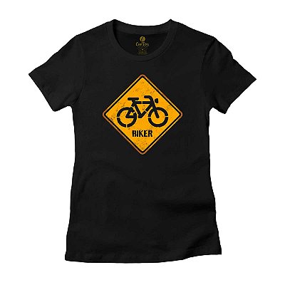 Camiseta Feminina Cool Tees Ciclista Bicicleta Biker Signal Diferente