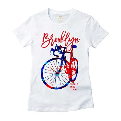 Camiseta Feminina Ciclistas Cool Tees Bicicleta Brooklyn Bike Tour