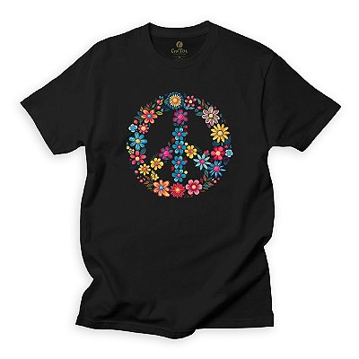 Camiseta Arte e Rock Cool Tees Simbolo da Paz Hippie Anos 70